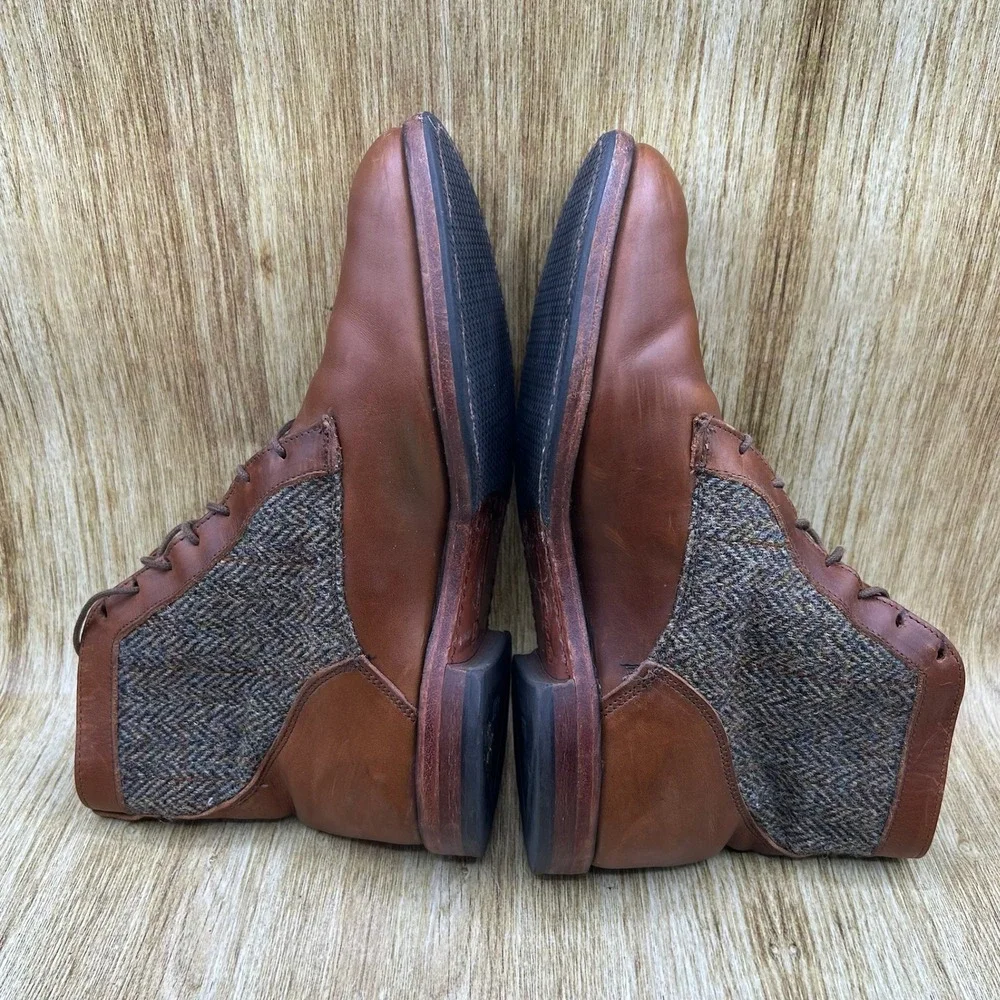Allen Edmonds Shaker Heights Boots Men's Size 9‎ E Brown Leather Tweed 8727
